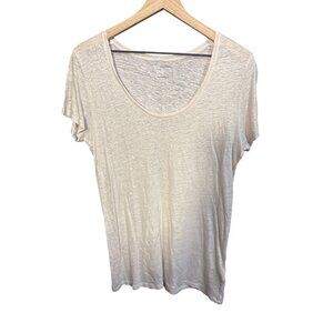 Majestic Filatures Womens Scoop Neck Short Sleeve Tee M - White & Silver Blend